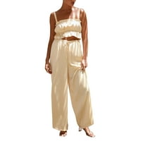 Ženske ljetne odjeće, gornje hlače bez rukava postavljaju elegantnu kožu elastična visoki struk za izlazak
