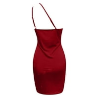 Ženske plus veličine Boho haljine Crew Crt Solid Print kratkih rukava Crveni XXL