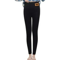 Pxiakgy hlače za žene Ženske casual gamaše zimska elastična čvrsta boja visoki struk toplotni kapris