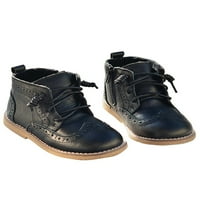 Avamo Boys Dresse Casual Boide patentne kožne cipele Unisex-Child Winter Topla Neklizajuće čizme za