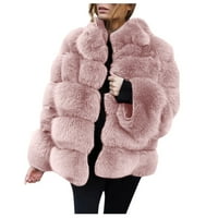 Ženski vrhovi Žene plus veličina kratki kaput toplo krznene jakne jakne rukavice za žene za žene