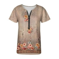Ženski vrhovi okrugli vrat kratkih rukava ispisa prevelike majice za majice za žene Ekousne