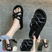 1pair ravne jedine ženske sandale modne jednostavne papuče Summer Beach Cipele Black