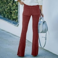 ABCNAUTRE FLARED joga hlače za žene Ženska moda Slim Fit Ugodni džep u boji Ležerne pantalone