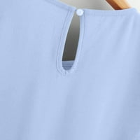Košulja Žene Vrhovi Žene Žene Šifon Solid Boja kratkih rukava Okrugla vrata Ležerne košulje kratkih