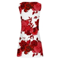 Azrijski ženski plus veličina haljina casual labav ljetni cvjetni tiskani rezervoar šuplji izlazeći