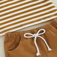 Baby Boys Shorts Set Toddler Stripe s kratkim rukavima Majica Elastični stručni kratke hlače Ljetne
