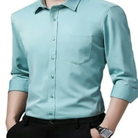 Muški gumb za dugih rukava s dugim rukavima, košulje sa čvrstim standardom-fit tačke košulja Komforne