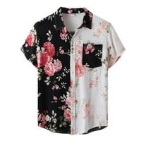 Wendunide polo majice za muškarce muške casual havaii patchwork tiskani košulja kratkih rukava na košulju