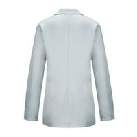 Juebong Plus Veličina Blazer za žene Casual Solid Open Front Cardigan Jakna Vintage Notch rever dugih