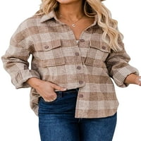 Paille Dame sa džepovima Elegantna tunika košulja Labavi poslovni vrhovi dugih rukava majice za bluze