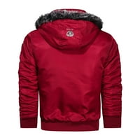 Zimske crvene jakne za muškarce muške povremene čvrste jakne štand sa kapuljačom sa kapuljačom sa kapuljačom