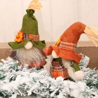 Dekor za žetvu zapada po zahvaljujućim gnomima Ručno rađena jesen jesen ELF patuljka lutka sa suncokretovim