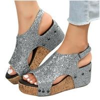 Kožne sandale Žene Dression Summer Peep Toe Platform Sandale cipele Plaža Klinovi Dame Flip Flops Ortopedske