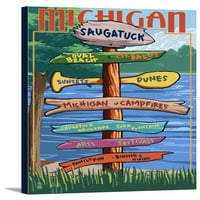 Saugatuck, Michigan - Sign destinacije - Lantern Press poster
