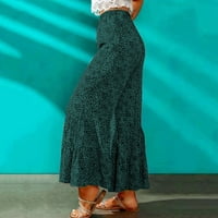 Clears Fashion Women Ljeto Ležerne prilike sa otvorenim hlačama visokih struka hlače zeleno xl