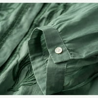 Wyongtao baggy pamučna posteljina majica za bluze za žene za žene plus veličine Veze zimski V-izrez