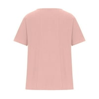 Ljetna ženska pamučna posteljina majica Top Plus size casual vintage butterfly print bluza s kratkim