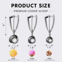 Cookie ScOop set - uključuje TBSP TBSP 3TBSP - Kitexpert nehrđajući čelik sladolor za sladolor, premium
