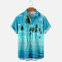 Ležerne majice za muškarce - udobne havajske majice na plaži prema dolje od tiskane navraćeno ovratnik