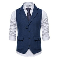 Blazers za muškarce velike i visoke hermingbone Tweed odijelo Vest vintage rever prsluk svakodnevno