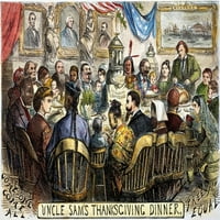Crtani film zahvalnosti, 1869. Nunkle Sam Dan zahvalnosti. Crtani film, 1869., od strane Thomasa, nast