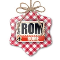 Božićna ornamentarska zračna lukaCode Rom Rim Crveni plaid Neonblond
