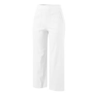 Durtebeua Rad Business Casual High Struk haljine Tvrtke hlače Ženske hlače Ležerne prilike plus veličina bijela