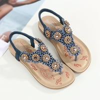 DMQupv Womens Espadrille Wedge Sandale Zatvoreno platformu za prste čipke Bohemijske cipele Ženske posude