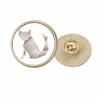 Origina geometrijska mačka uzorak okrugli metalni zlatni pin broš