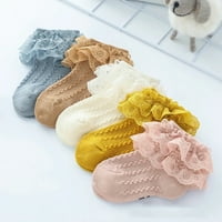 6pairs rufflled čipke za bebe čarape pamučno novorođene čarape za bebe slatke toddler čarape princeze