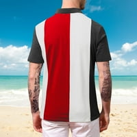 Muškarci Proljeće ljeto Slobodno vrijeme Sports Kontrast Stripe Retro rever Polo Majice Majica Kratki