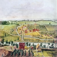 Pennsylvania: Betlehem. Nevremena naselja na rijeci Lehigh na Betlehemu, Pennsylvania, 1757. Savremena