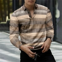 Paille muškarci T majice rever izrez Tee Geometrijska printa Polo majica Slim Fit Office bluza stil