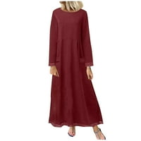 Haljina za žene, Žene Ležerne dukseve s dugim rukavima Pulover TOP haljina crvena XL