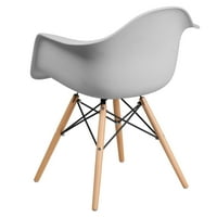 Linijski namještaj moderno središnji stolić dizajnirani bijeli nosač s umjetničkim drvenim nogama