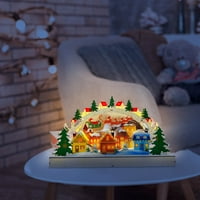 AirPow Božićni ukrasi za kućni drveni božićni LED ukrasi Božićne ukrase scena Polukružne ukrase Svečane