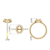 Ovalni etiopski opal prsten s dijamantskim halo - ružinski dragulji, 14k žuto zlato, SAD 10,00