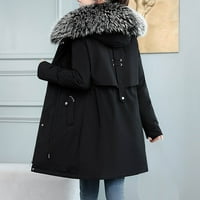 IOPQO puffer jakna Ženski ženski kaputi Ženski topli zimski kaput Debljanje pamučne umjetne kapute za