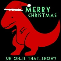 Cafepress - sretan božićni slatki dinosaur - muške tamne pidžame