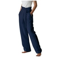 Aufmer Hlače za žene za žene široka noga modna promaši labave čvrste zavoje casual pantalone široke