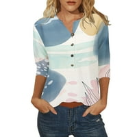 Ženska majica Prozračna ulična odjeća Ispisana gumba za posadu Dame Ladies Modna Leisure Beach Dnevni