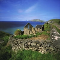 Glava slea, poluotok Dingle, CO Kerry, Irska; Napuštena farma od strane irske slike za sakupljanje slika