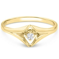 Superjeweler Diamond Solitaire Obećajte prsten u žutom zlatu za žene