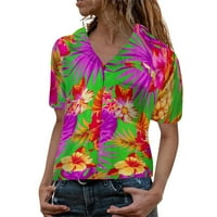 Vrhovi vježbanja za žene Cvijeće napušta ananas Funky košulju FRONTPOCKET PRINCER WOMENS Grafičke majice
