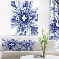 Art DesimanArt Simmetrični plavi bijeli fraktalni cvijet cvjetni platno umjetničko otisak u. Široko