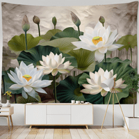 Lotus cvjetni zidni dekor tapiserija 59 x51