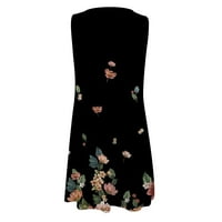 Ljetne haljine bez rukava V-izrez Mini tiskani Boho Holiday Maxi 2xl