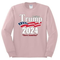 Divlji Bobby, Trump Amerika Tee predsjednik Donald Trump Politički majica dugih rukava, svijetlo ružičasta,