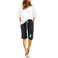 Ležerne prilike ljetne kratke hlače za žene Trendy vučnica Dužina koljena Shoots Comfy pamučne kratke